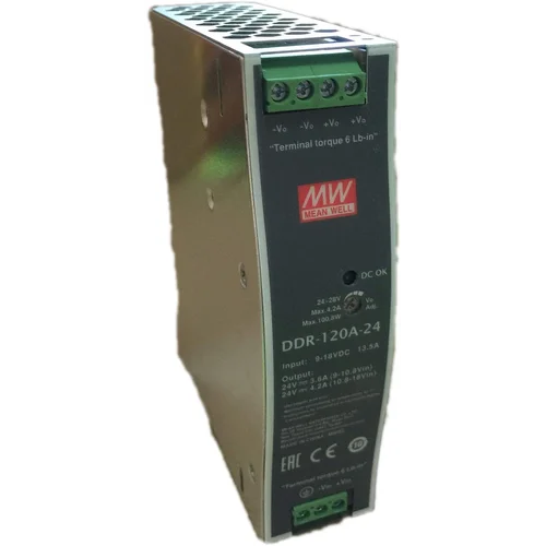 Преобразователь DDR-120A-24 DC/DC; 120Вт; Uвх:9 - 18 В; Uвых:24В DC; Iвых:4,2 А, Mean Well